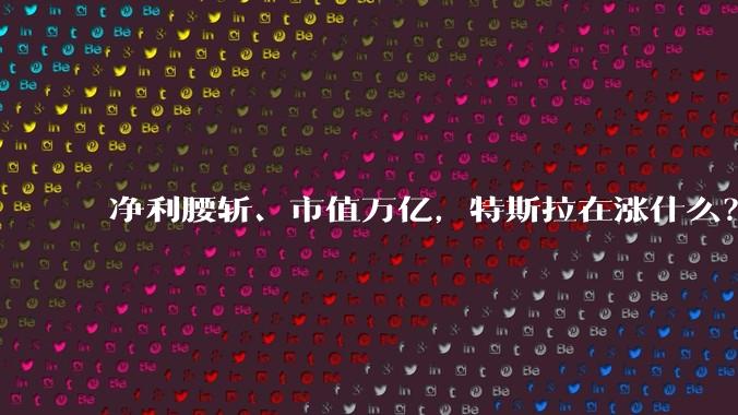 净利腰斩、市值万亿，特斯拉在涨什么？_Model_市场_马斯克